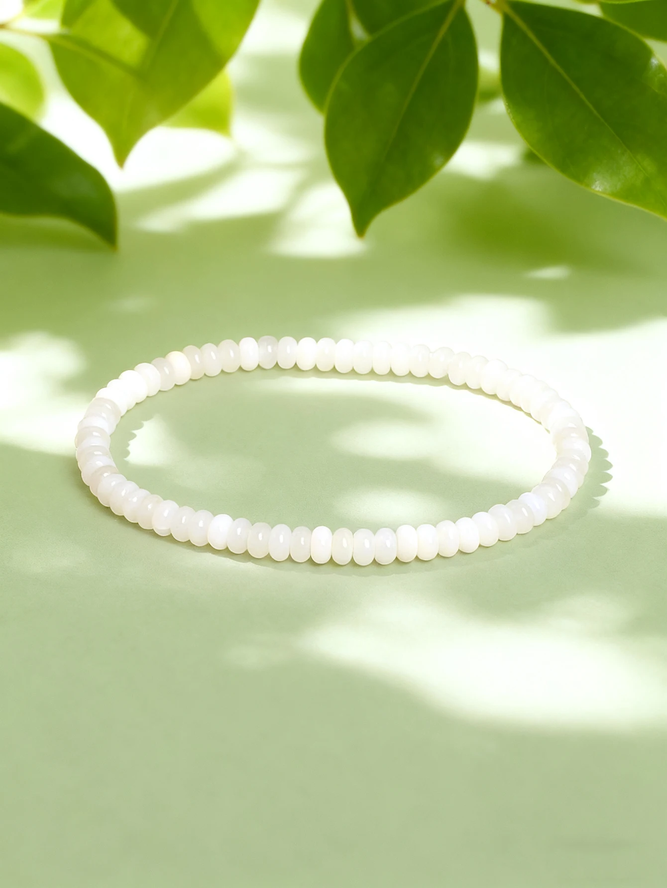 Natural Stone White Jade Abacus Bead Bracelet 4*2mm String for Positive Energy Healing Reiki Protection Good Luck Charm Jewelry