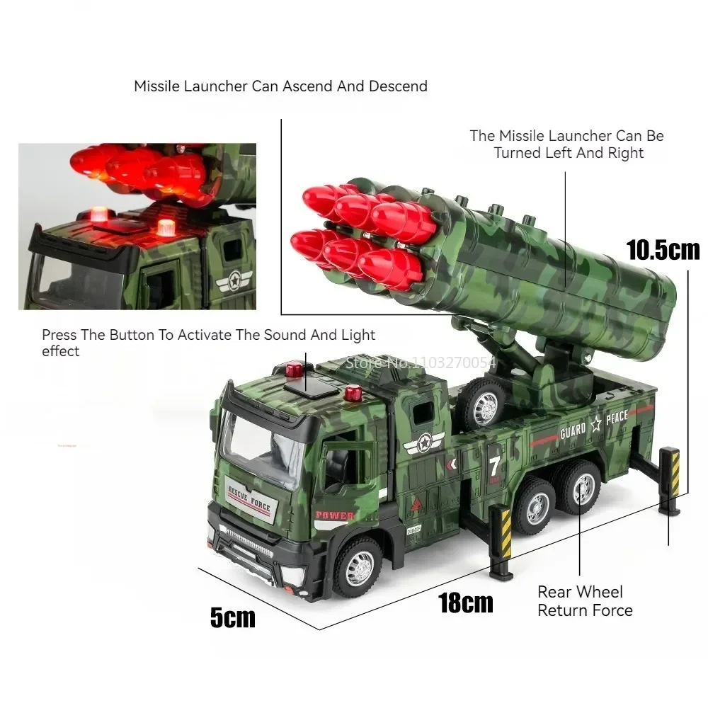 1:32 Militär Drone Starten Fahrzeug Raketen Autos Spielzeug Diecast Modell Licht Musik Zurückziehen Türen Geöffnet Lkw Jungen Pädagogisches Spielzeug