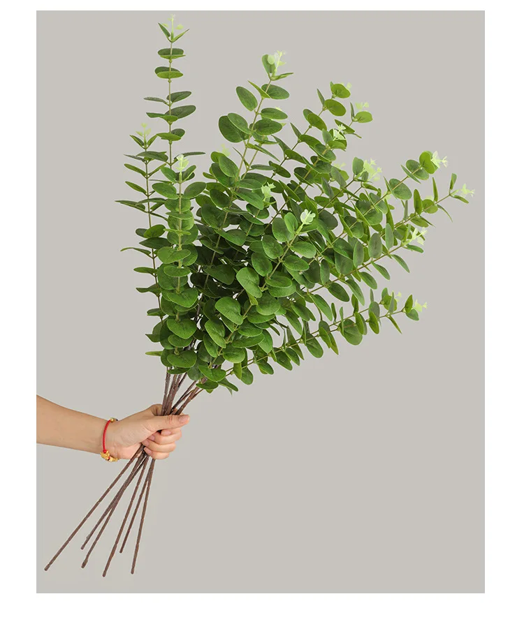 10Pc 3D Printing Eucalyptus Leaves Artificial Plants Wedding Road Leads Flower Arrangement Home Decoration Party Eucalyptus Leaf