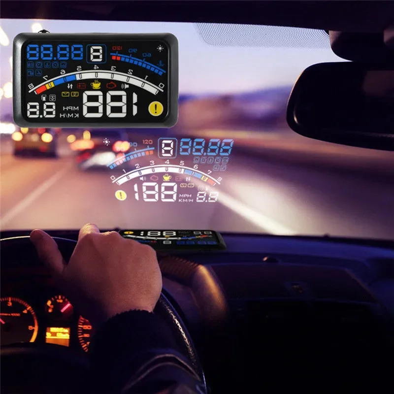 شاشة عرض عالمية F4 للرأس HUD ODB2 نظام تحذير عداد السرعة للسيارة