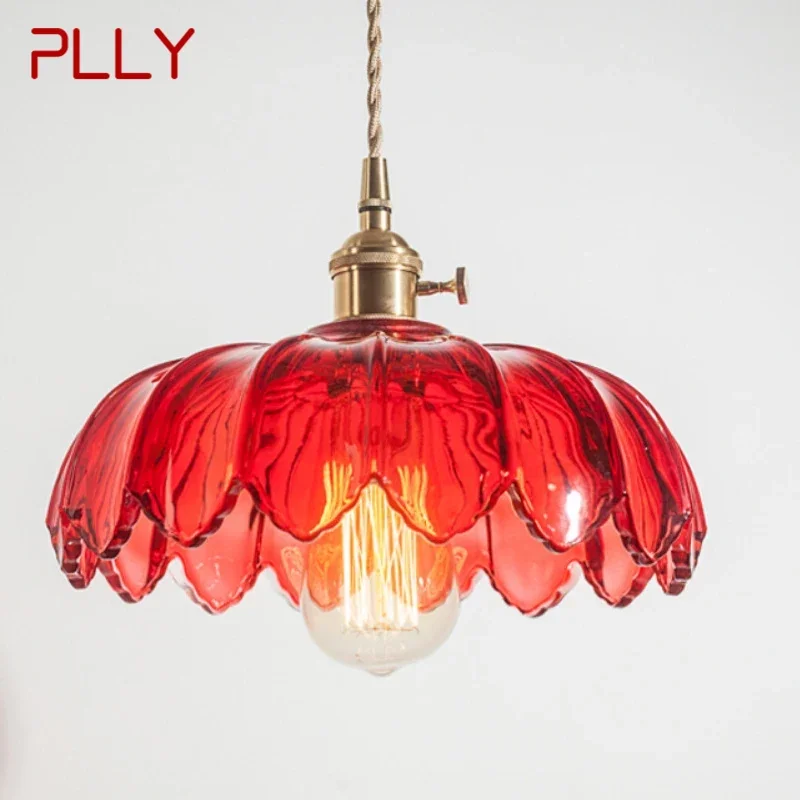 

PLLY PLLY Nordic Brass Pendent lamp Modern Bedroom Bedside lamp Color Glass LED Restaurant Bar Aisle Chandelier