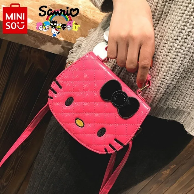 Hello Kitty 2024 Borsa a tracolla per ragazza nuova Moda Borsa per ragazza di alta qualità Cartone animato Simpatico regalo di compleanno per bambini versatile