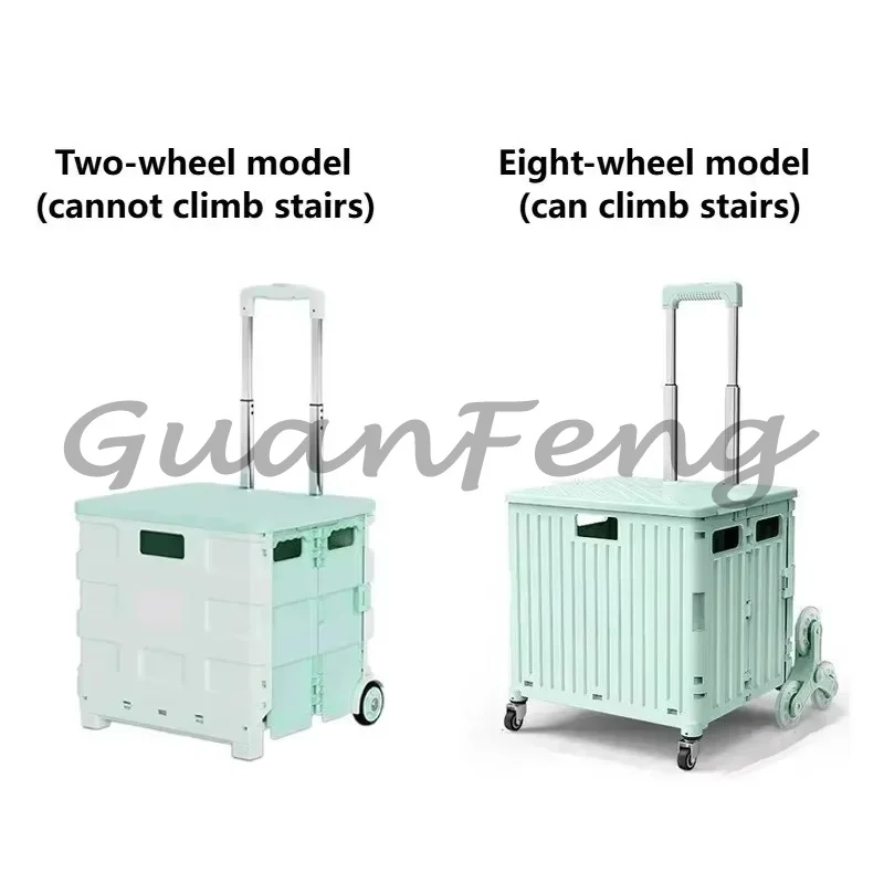 45L Lightweight Foldable Handcart, Portable Mobile Storage Rack for Camping, Grocery Shopping & Snack Delivery