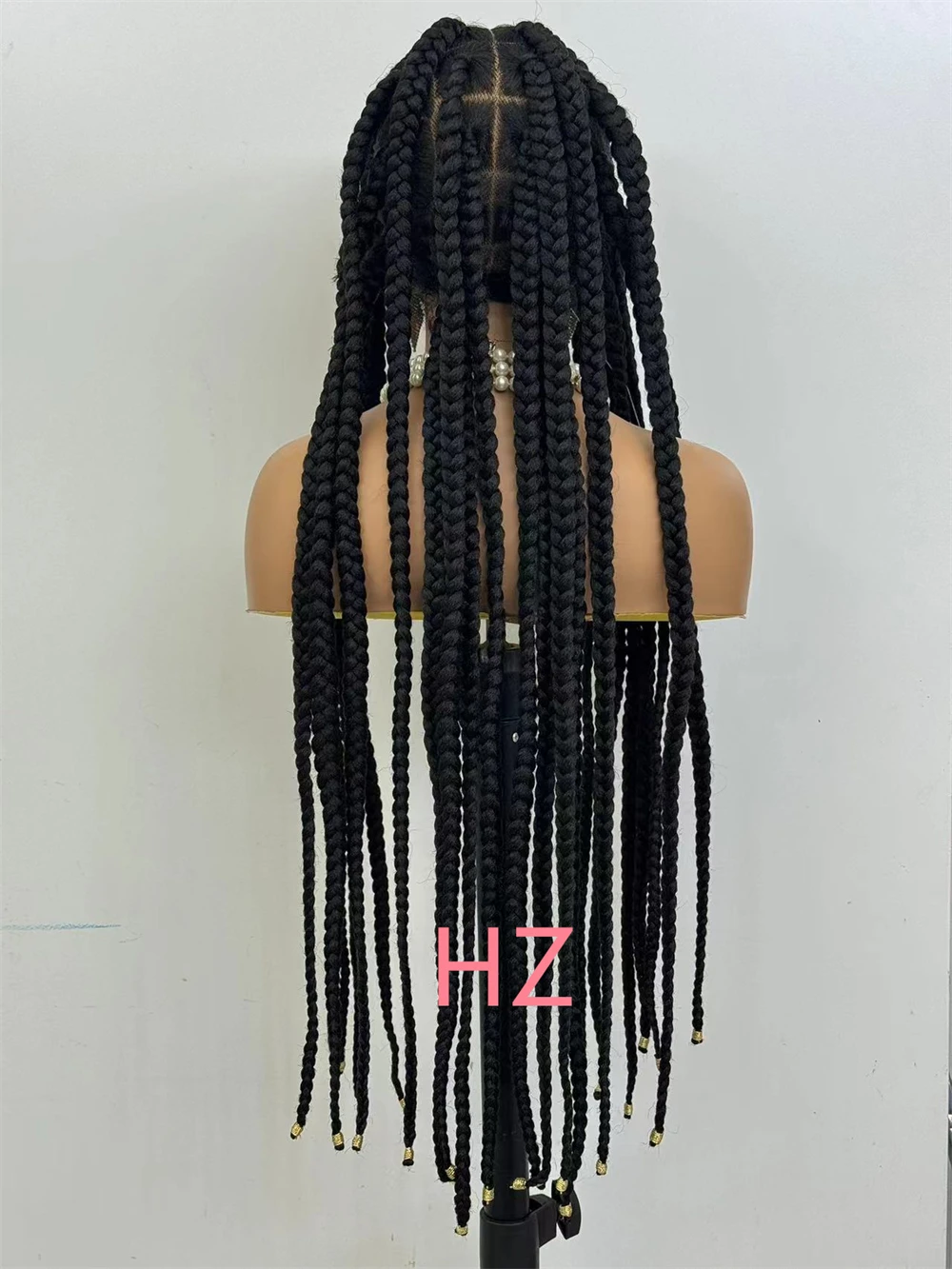 HZ Синтетические полные кружевные плетеные парики без узлов, твист-косички, парики для чернокожих женщин, прямой кружевной передний плетеный парик с