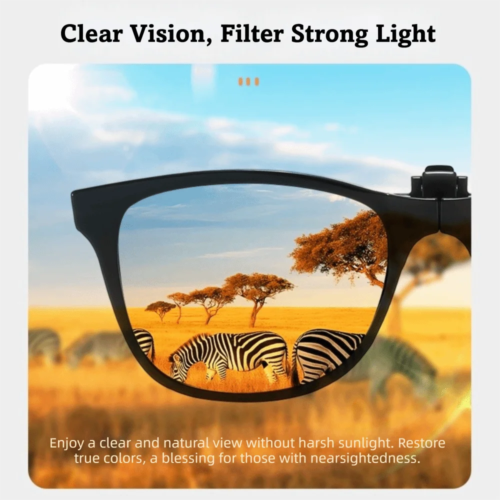 Vintage Square Clip On Sunglasses Ultra Light foldable Anti Blue Light Glasses Flip Up Anti Glare Competitive Games Goggles