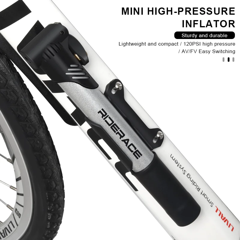 Tragbare Fahrradpumpe aus Aluminiumlegierung, mehrfarbige Fahrrad-Handluftpumpe, Outdoor-Fahrrad-Inflator für Schrader-, Presta-, AV-/FV-Ventile – Detail 11