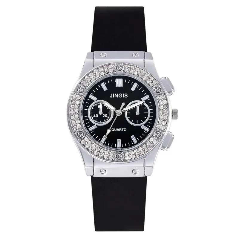 New Couple Watches Fashion Silicone Quartz Watch Match Men's and Women's Same Rhinestone Watch Neutral Watch Alloy Student