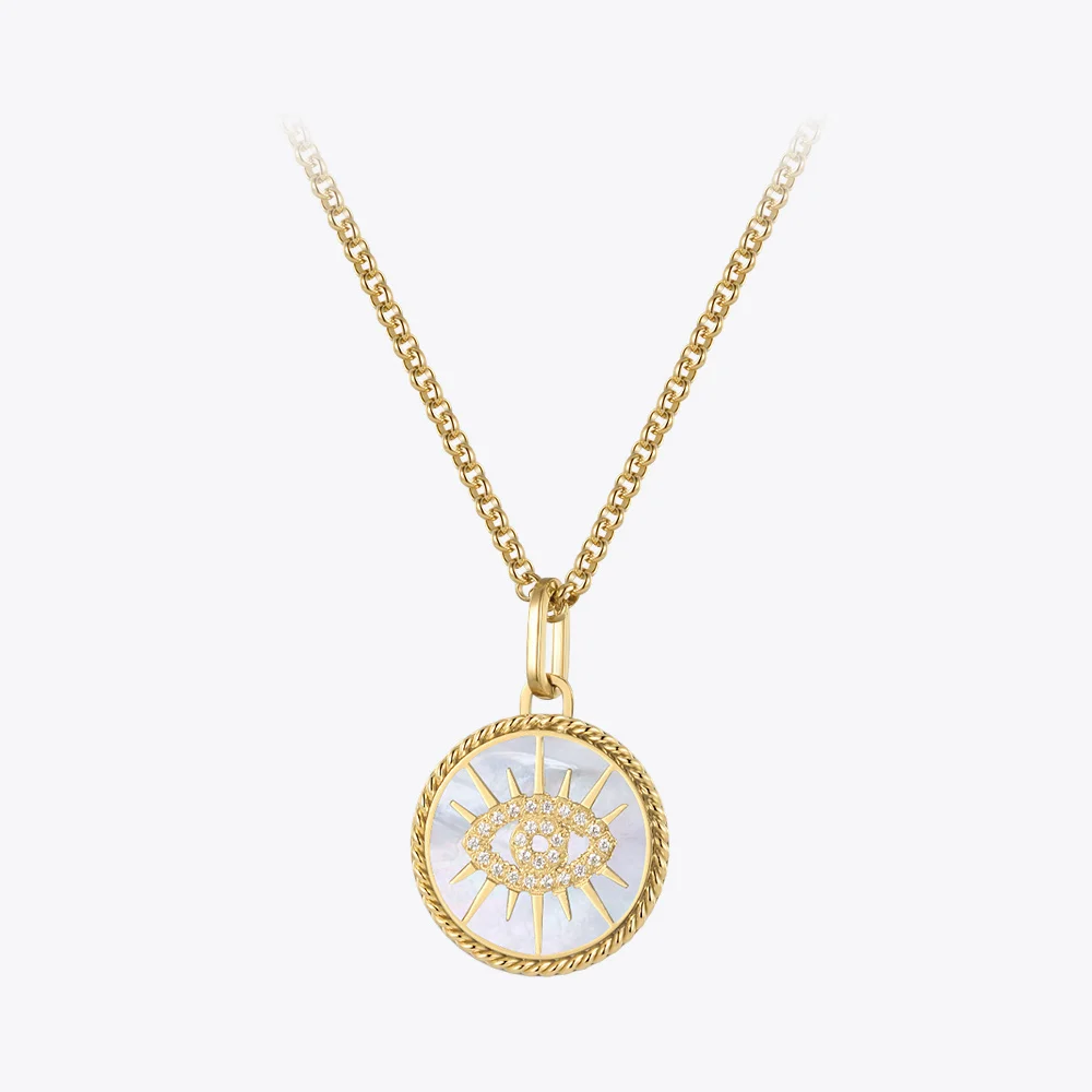 

ENFASHION Stainless Steel Necklace Gold Color Devil's Eye Pendant Necklaces Fashion Jewelry Collares Para Mujer Gift P223287