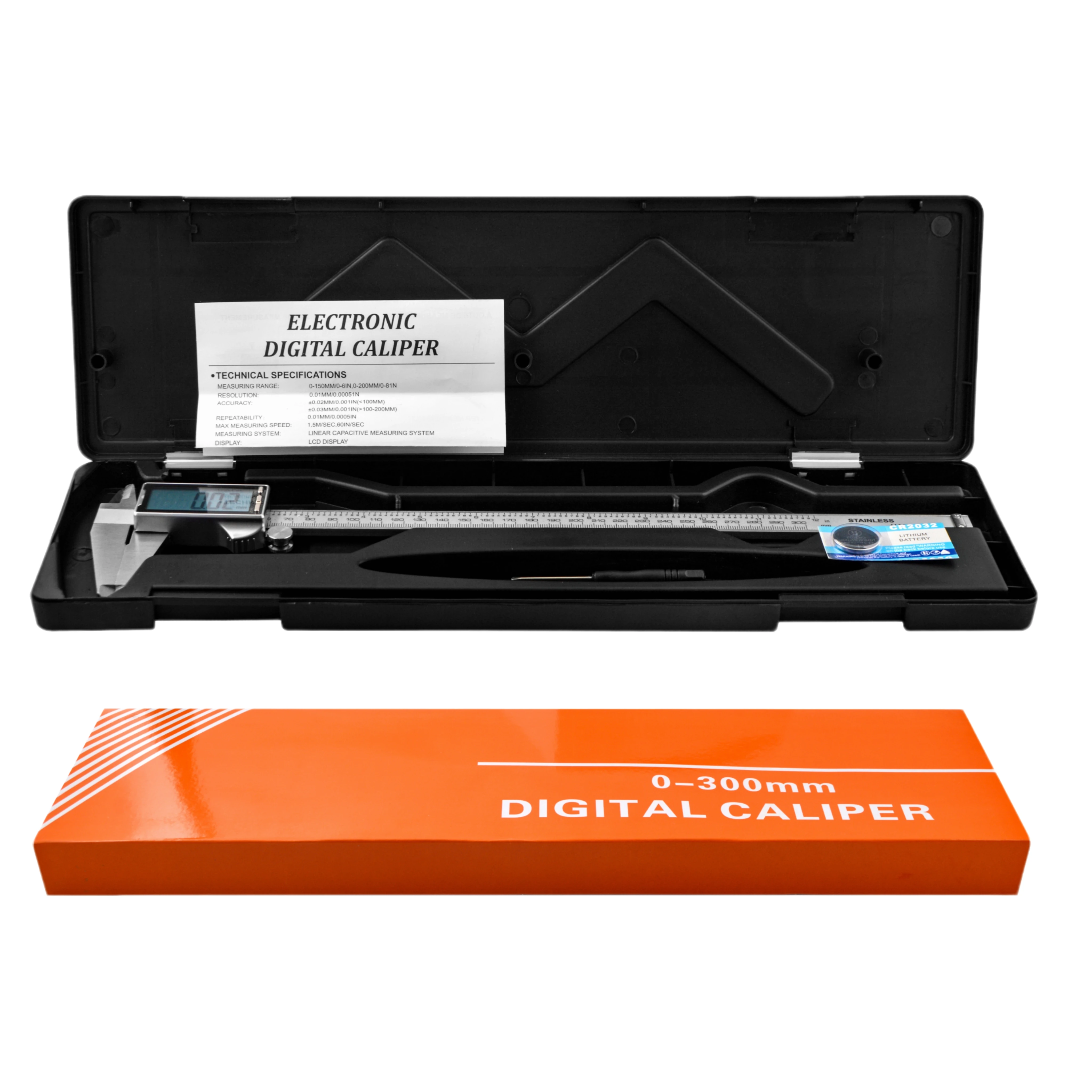 Large 200mm Digital Vernier Caliper Stainless Steel Measuring Tool with LCD Screen