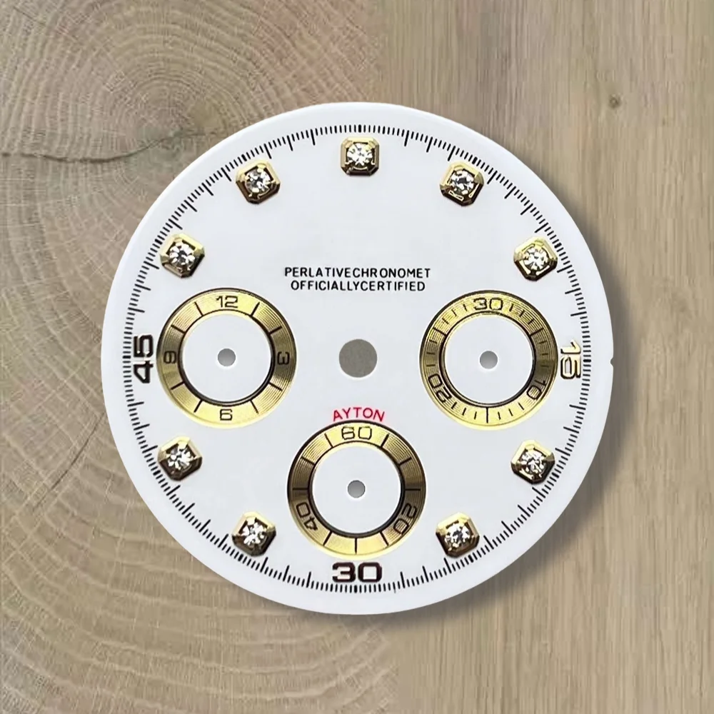 29,5 mm S-Logo-Panda-Zifferblatt, passend für VK63-Uhrwerk, grün leuchtendes, hochwertiges Zifferblatt, Uhrenmodifikationszubehör