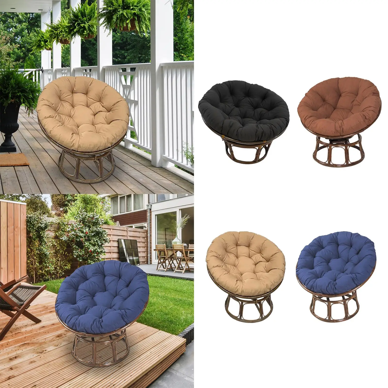 

Hanging Chair Cushion 40cm Waterproof Surface Seat Cushion Pillow for Wicker Chair Indoor Outdoor Office Rocking Chair Kitchen