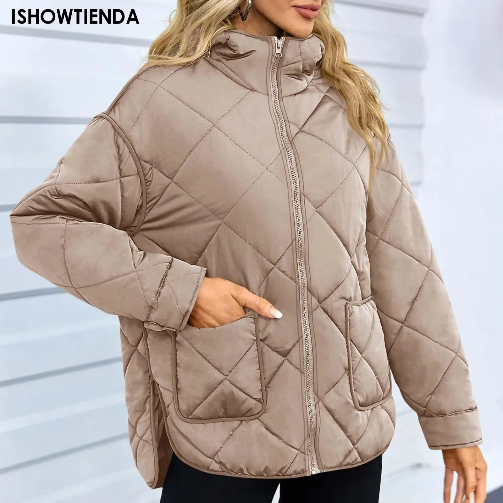 

2024 Autumn Winter Thin Cotton Jacket Coat Women's Stand Parkas Loose Thickening Design Sense Female Students Korean Outerwear