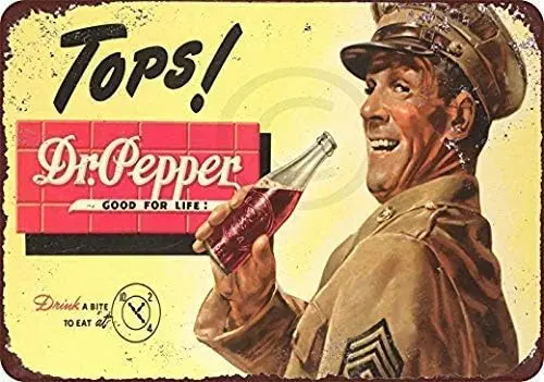 Drink Dr. Pepper Topps Vintage Reproduction 8 x 12 Wall Decor Novelty Metal Signs Tin Sign