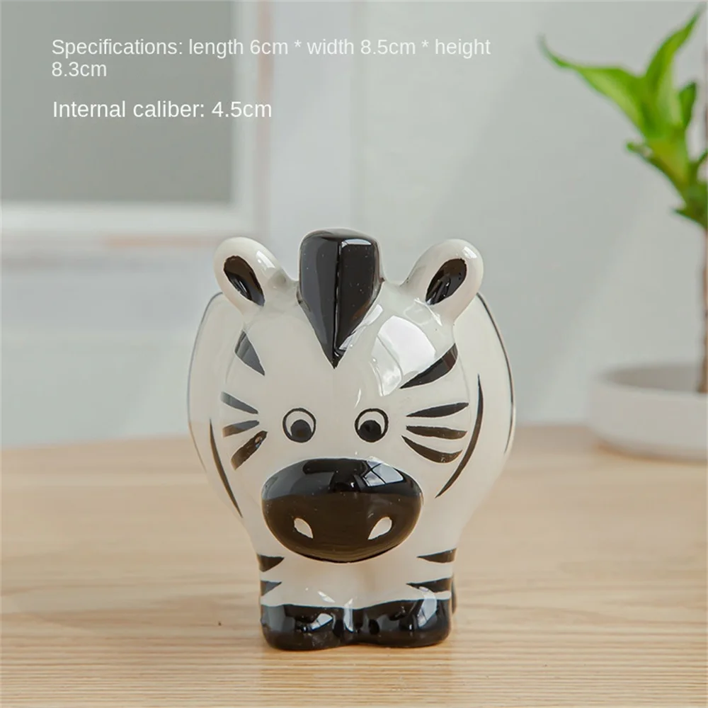 Kawaii Ceramic Flowerpot Succulent Planter Cartoon Zebra Sheep Cow Animal Flower Pot Mini Pot Plants Bonsai Pots Dropshipping