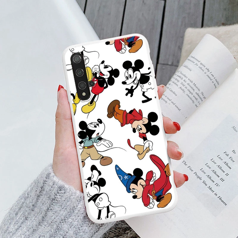 Coque en TPU souple Minnie et Mickey Mouse pour Huawei Nova 5 T, jolie housse de téléphone avec dessin animé, cadeaux pour filles