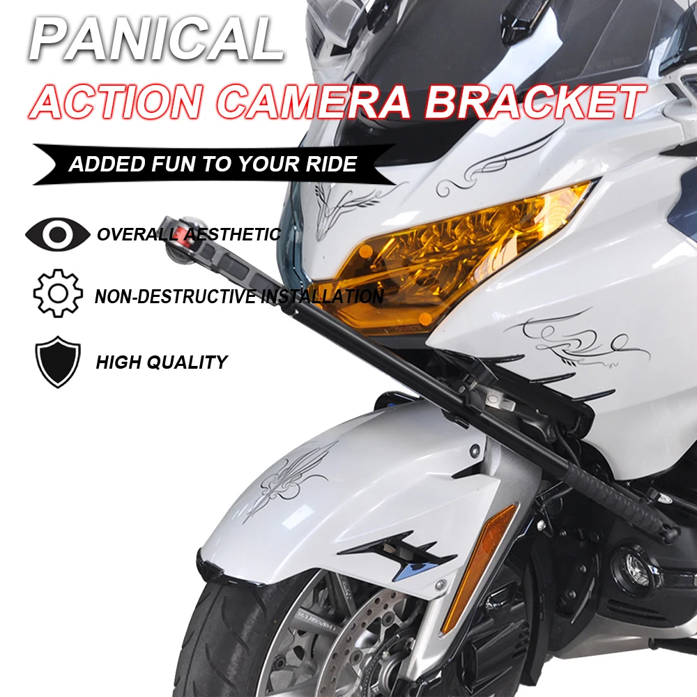Panical For Honda Gold Wing GL1800 GL1800B F6B 2018-2026 25MM Ball Action Camera Mount Bottom Headlight First Perspective Kit