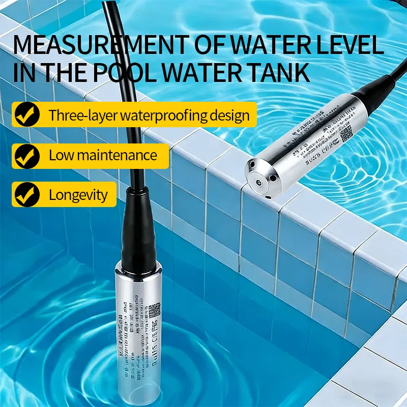 

0-5m to 4-20mA Hydrostatic Liquid Level Transmitter 0-10V 0-3.3V Output Water Pressure Level Sensor Probe 0-10M 15M 20M to RS485