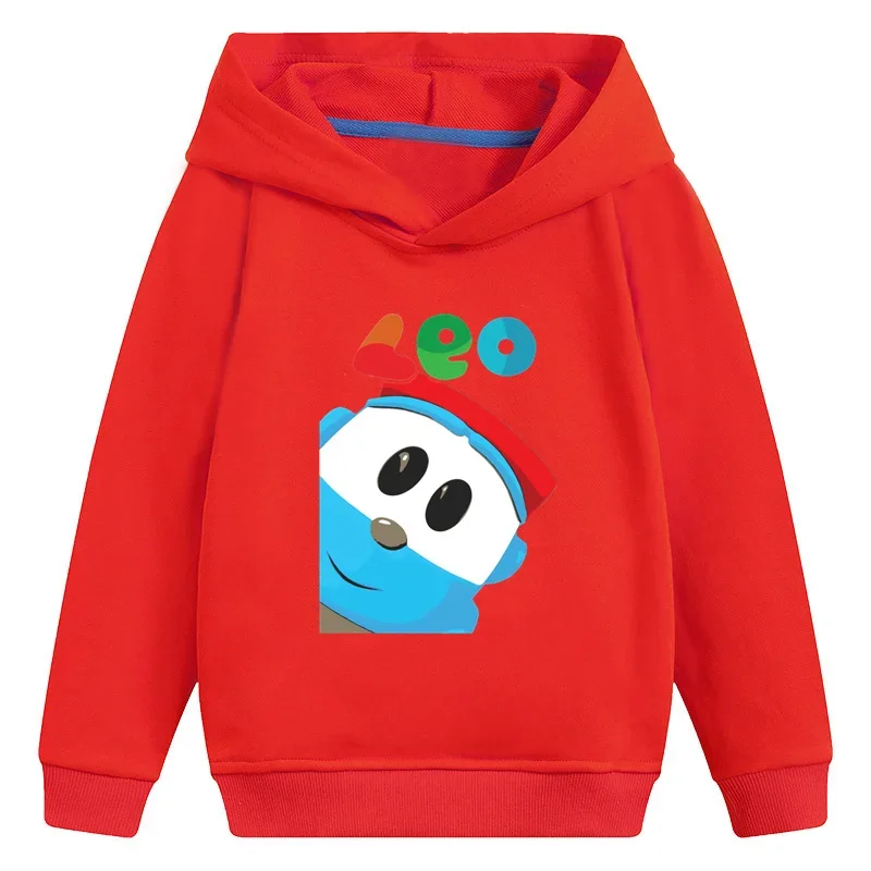 2024 Kids Hooded Hoodies Leo The Truck Tv Show Cartoon Children Sweatshirts Girls Clothes Cute Baby Boys Pullover Tops,KMT5481