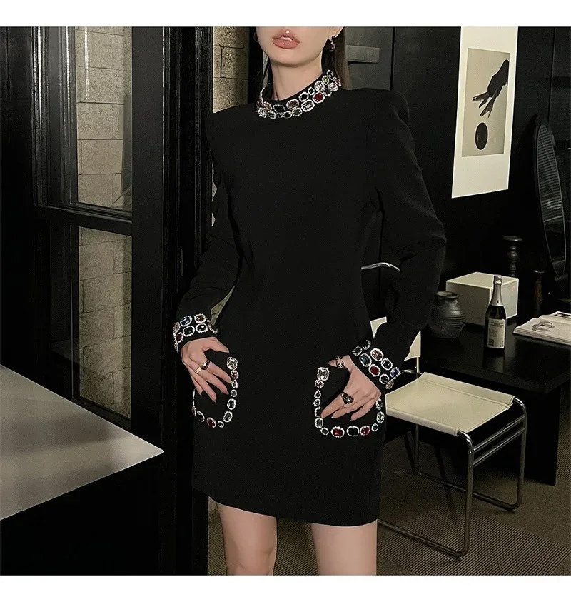 

Crystals Prom Dress Women Suits 1 Piece Blazer Jacket Formal Office Lady Business Work Wear Short Mini Party Gown Evening Skirt