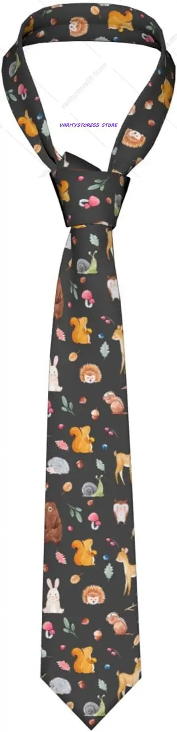 Mushrooms Snails Tie for Men Necktie for Wedding Groomsmen Missions Dances