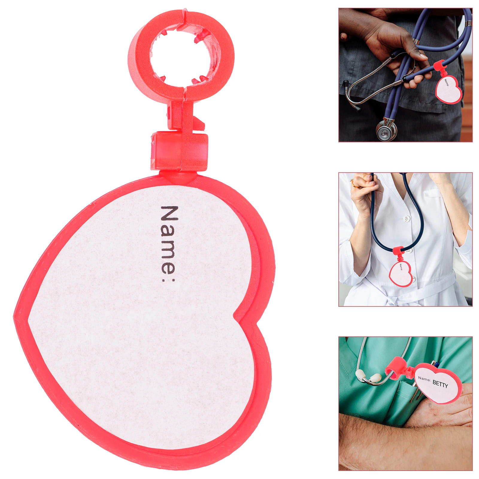 

8Pcs Stethoscope Name Tags Plastic Clips Identification for Medical Stethoscope Tube Replacement Accessories