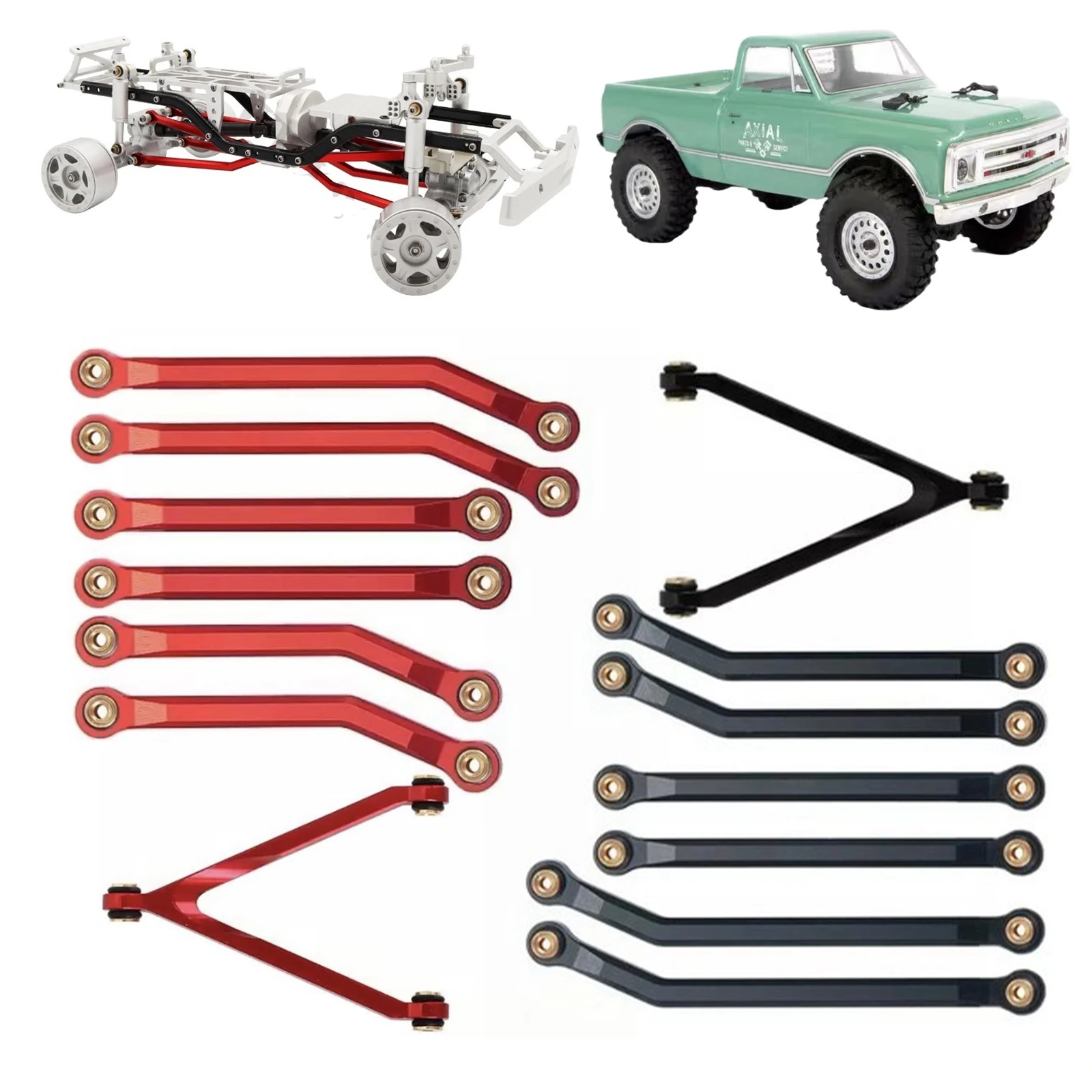 High Clearance Chassis Links sets for Axial SCX24 Jeep JLU C10 Ford Bronco Metal AXI00004 B17 upgrade parts for rc crawler cars