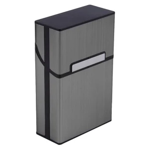 المحمولة رقيقة الألومنيوم السجائر حالة عادية حجم الملك البلاستيك السيجار التبغ حامل تخزين مربع حاوية التدخين اكسسوارات أعلى 9 مبيعات مسدس السجائر - رقم 2