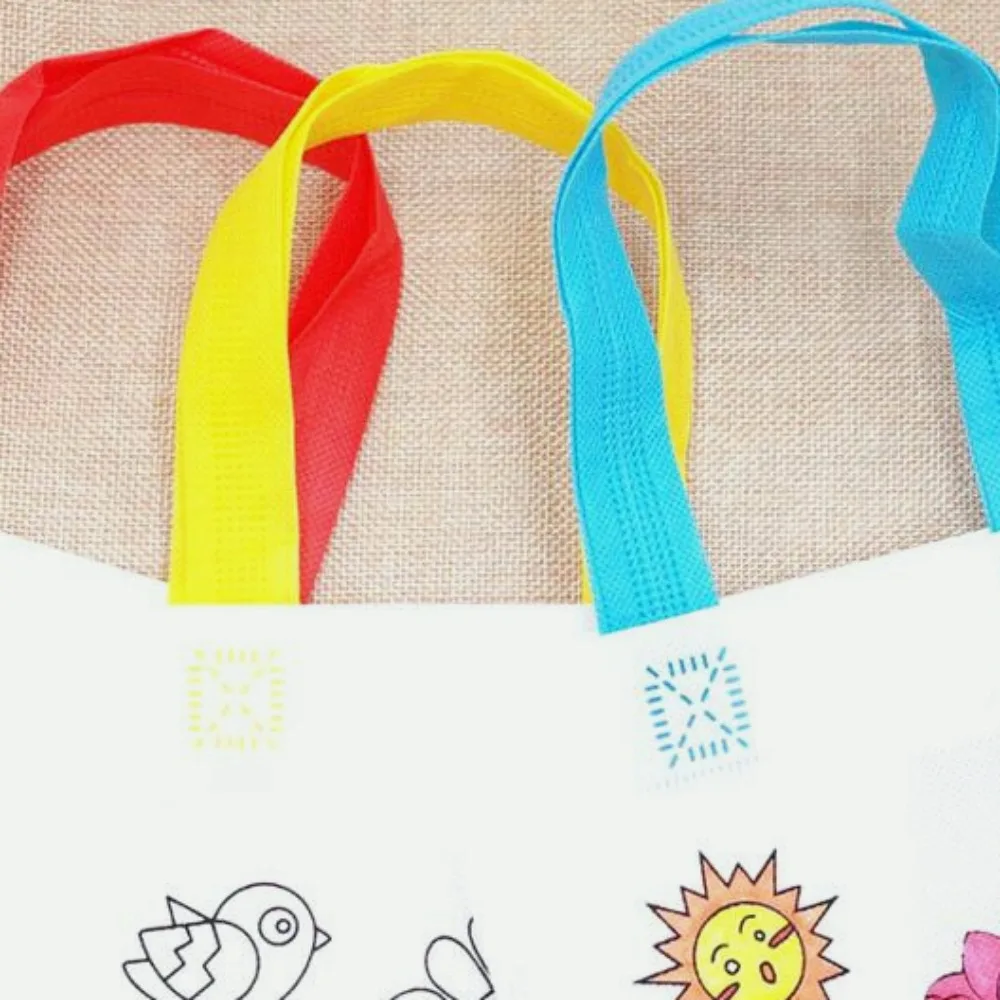 New Double-Sided Non-woven Graffiti Bag DIY Handmade Handbag Six-color Washable Watercolor Pen Graffiti Pack Children