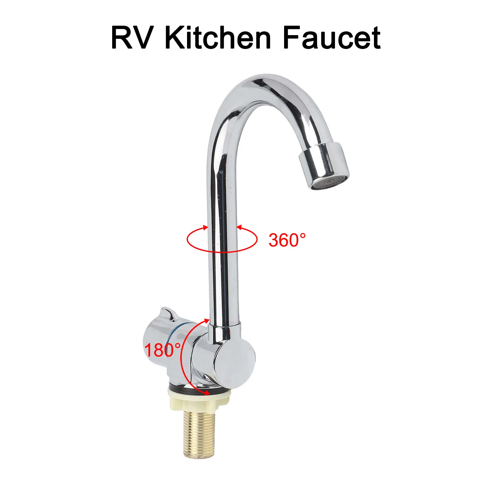 205*138*81mm G1 2 360 Rotating Faucet Folding Kitchen Faucet Stainless Steel Faucet Swivel Design Compatible With Standard Sinks