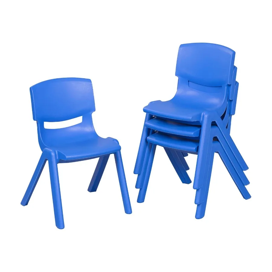 12in Plastic School Stack Chair, Classroom Furniture, 4-Pack
