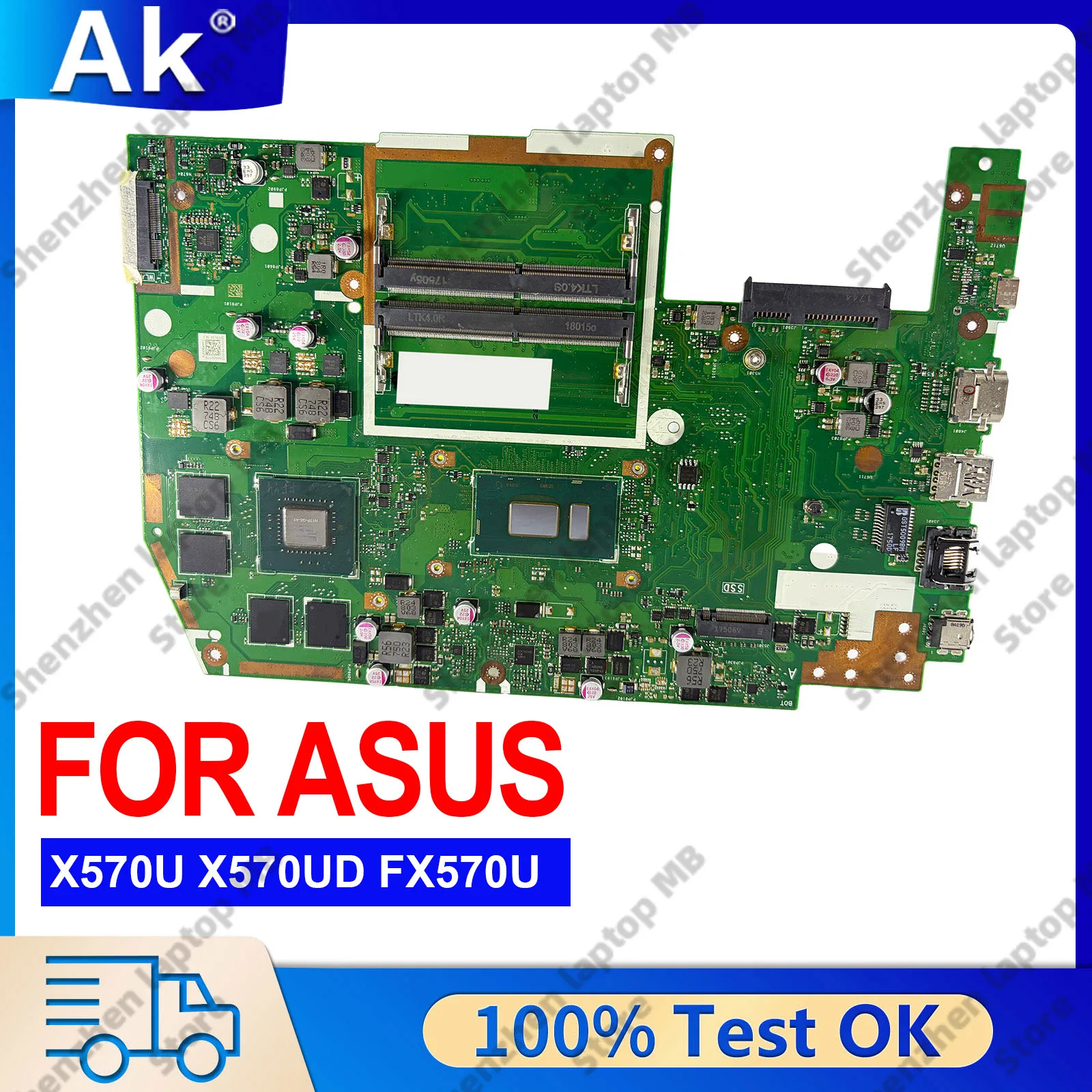 

X570UD Laptop Motherboard For ASUS VivoBook X570U X570UD FX570UD YX570UD Notebook Mainboard With I3 I5 I7 CPU 100% tests OK stk