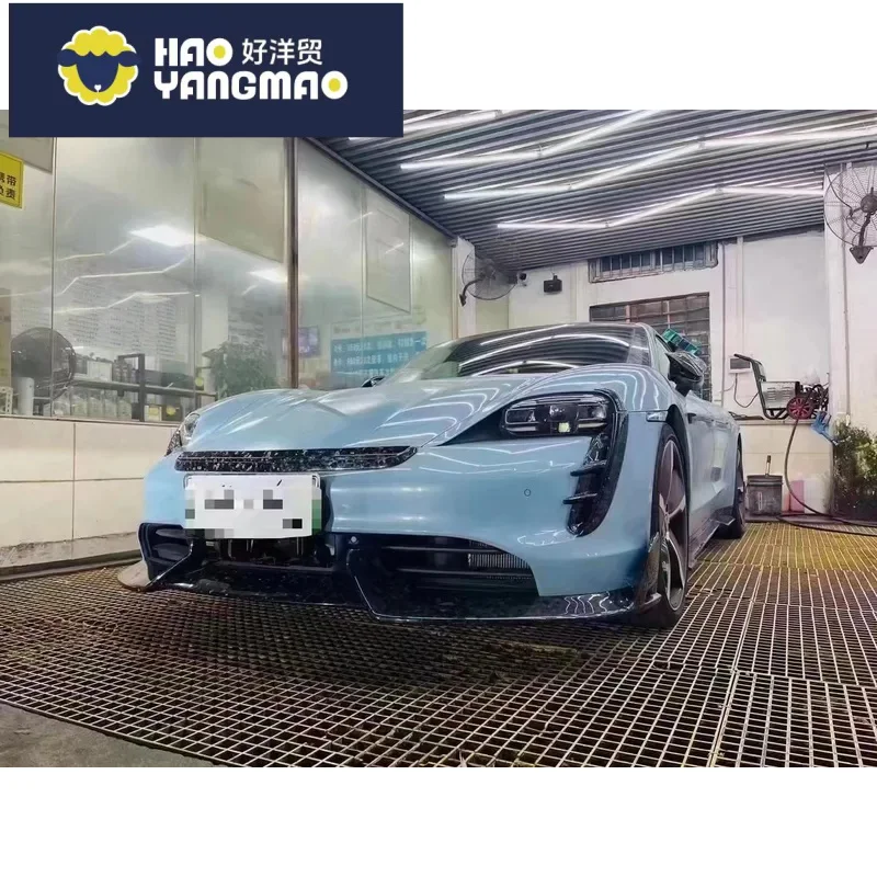 Applicable to Porsche Carbon Fiber Taycan Upgrades MSY Style Front Shovel Diffuser Spoiler Body Kit Parts