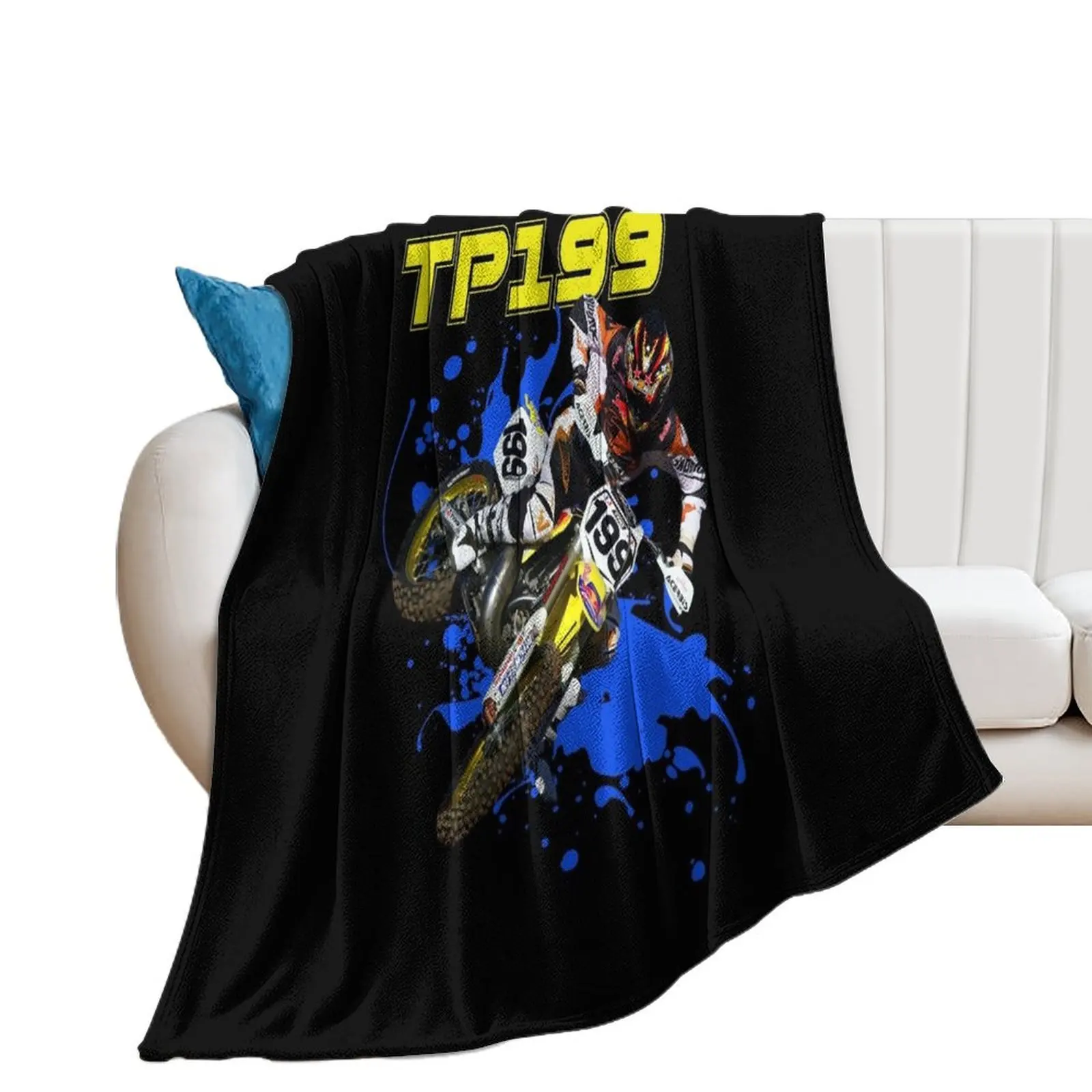 Travis Pastrana 199 Motocross and Supercross Champion #199 Dirt Bike Gift Design Throw Blanket cosplay anime Shaggy Blankets