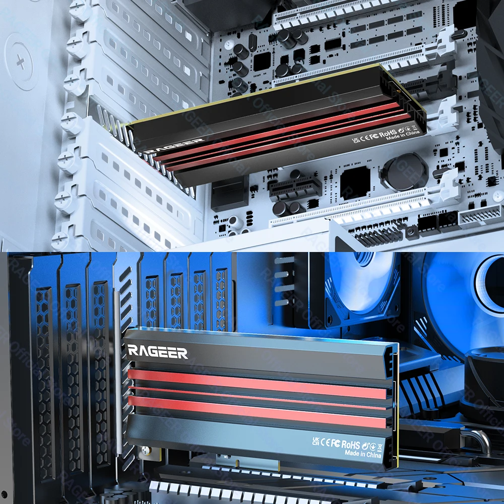RAGEER PCIe 5.0 M.2 NVMe 어댑터-128Gbps 대역폭, 2280/60/42/30 SSD와 호환, PCIe 4.0/3.0/2.0과 호환