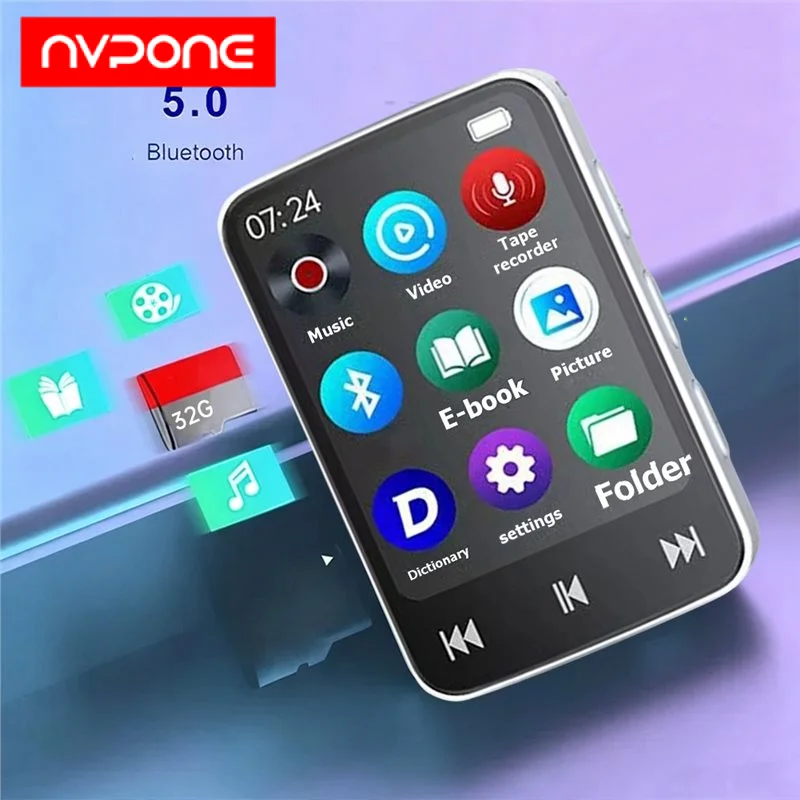 Portable Mini MP3 MP4 Player for Bluetooth 5.0 1.8 Inch Video Playback With LED Screen Recording E-Book For Student Walkman