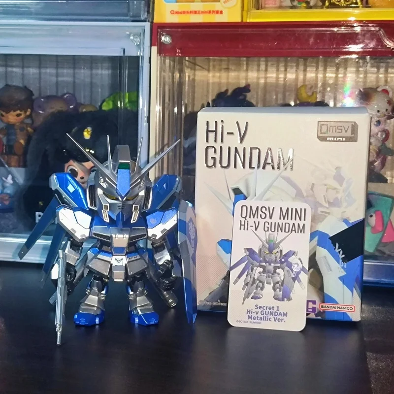 Genuine Bandai Qmsv Mini Hi V Gundam Blind Box Action Figure Model Collectible Anime Merchandise For Adult Hobby Collectors