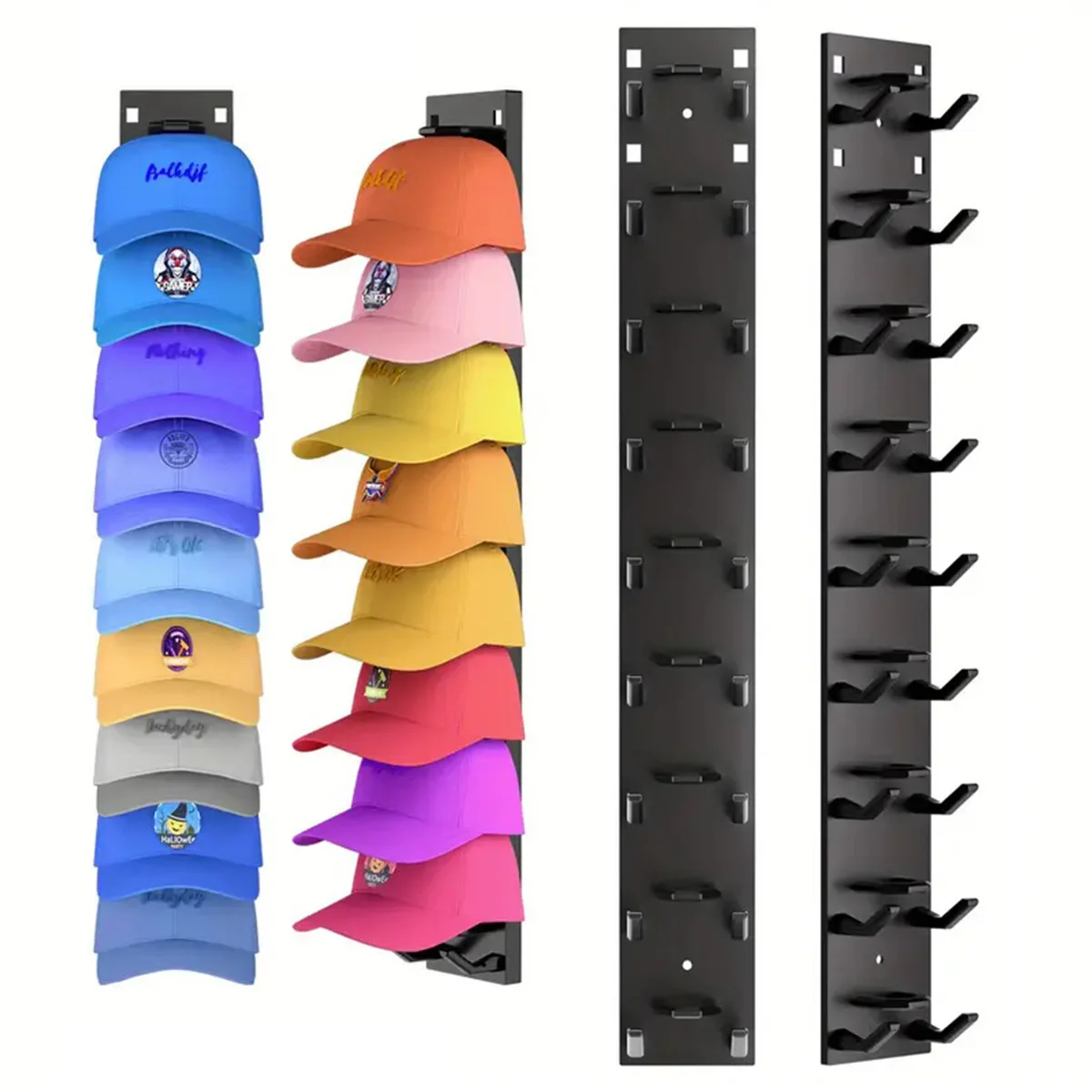 Support mural pour casquettes de baseball à 10 compartiments, porte-serviettes, organisateur de rangement pour placard, accessoires gain de place