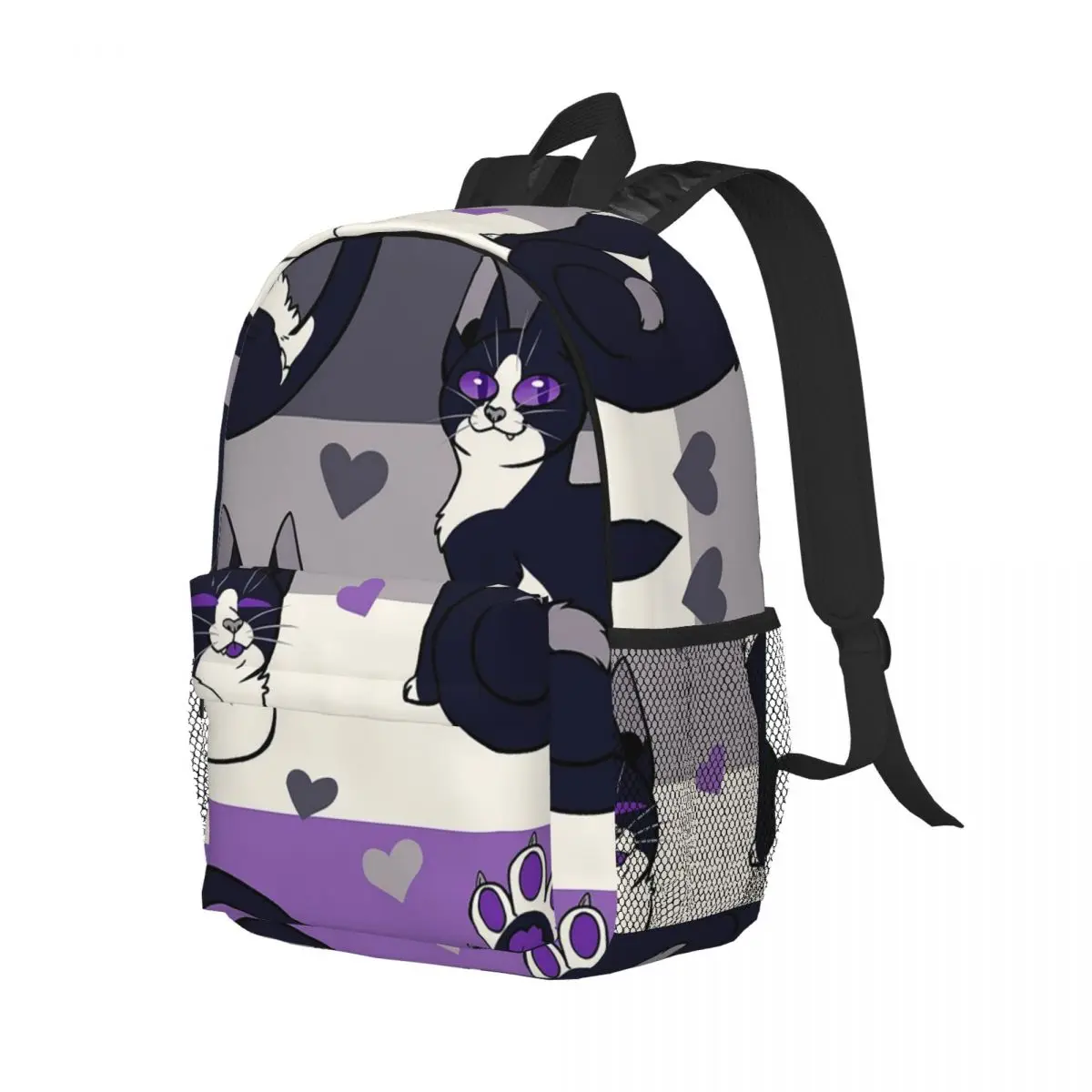 Queer Kitties-mochila Asexual para niños y niñas, mochila escolar de moda, bolso de hombro para ordenador portátil de gran capacidad