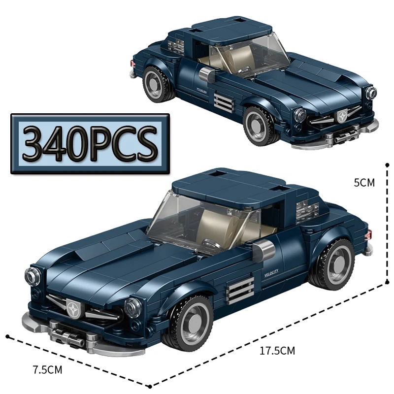 MOC 340PCS Simulation Racing Building Blocks DIY Creative Assembly Car Models Home Furnishings Puzzle Toys Birthday Gifts