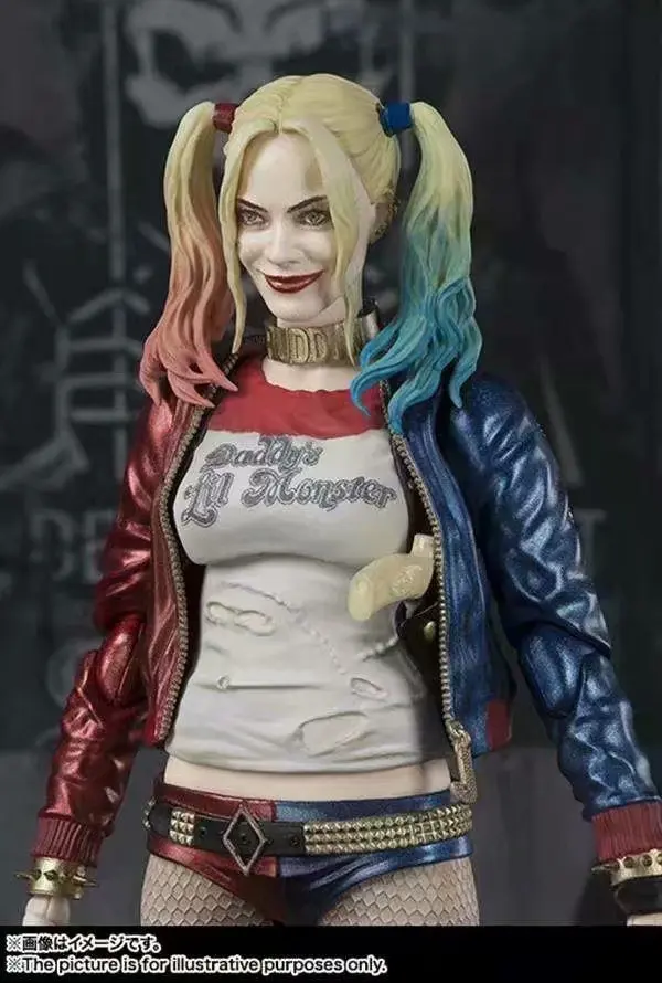 15CM Anime Harley Quinn Action Figure Sexy Real Silk Stockings Joker Figurine Pvc Room Decoration Halloween Gift Toys