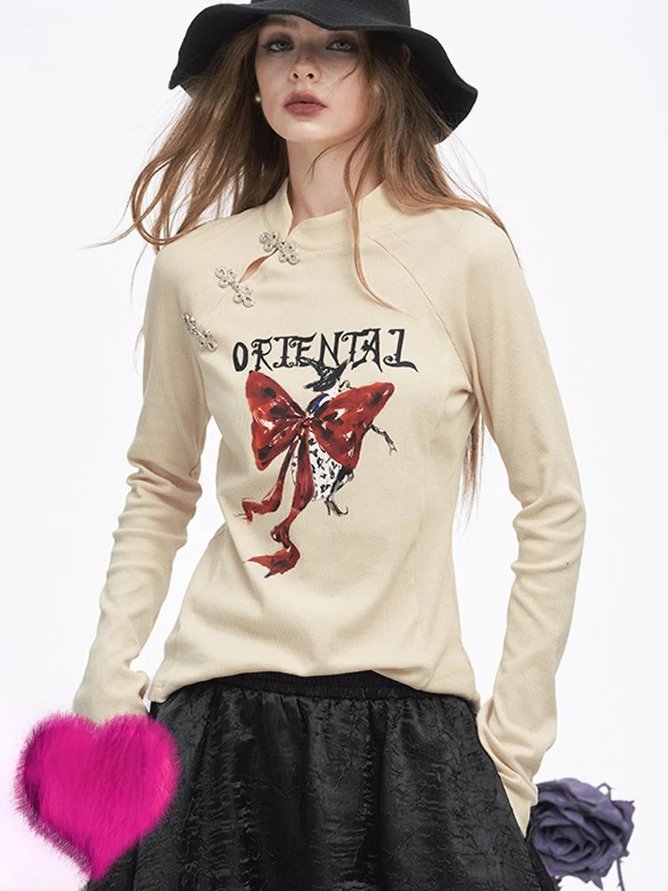 

Женская длинная футболка с принтом, зимняя повседневная базовая одежда, для ношения под одеждой, дизайн «Эльф», из полиэстера...