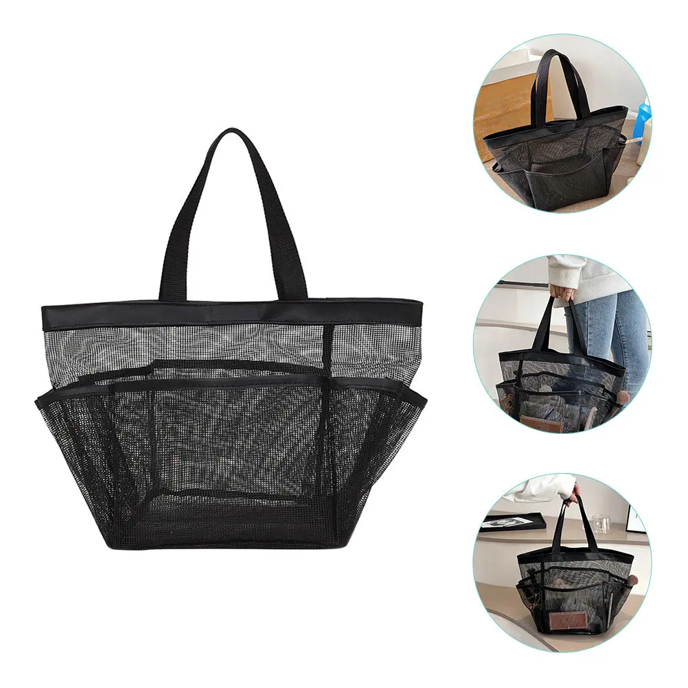 

Large Capacity Beach Mesh Storage Bag Premium Nylon Net Organizer for Shower Toiletries Beach Camping Outdoor Travel Portable