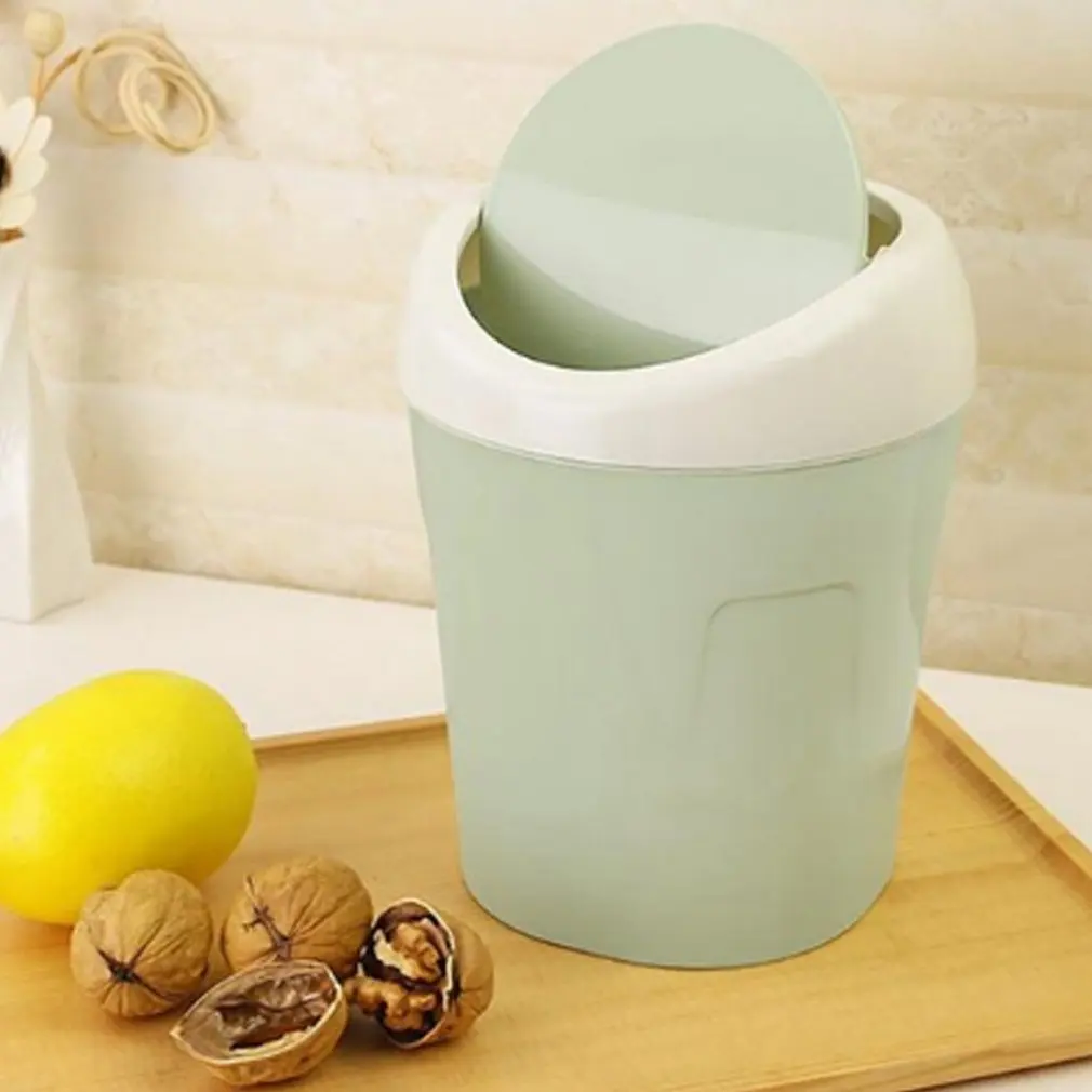 Mini Desktop Bin com tampa, lata de lixo, pequena lixeira, tubo, quarto, limpo, espaço de trabalho, caixa de armazenamento, Home Desk