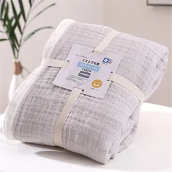 Summer Blankets 4 Layers Muslin Cotton Bedspread Blanket 150x200cm 200x230cm Soft Office Home Bedding Sleeping Quilt Blanket