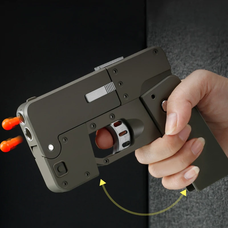 Pistolet pliant coule extérieur pour adultes et enfants, balle molle créative pop-up automatique, apparence de téléphone portable, cadeau