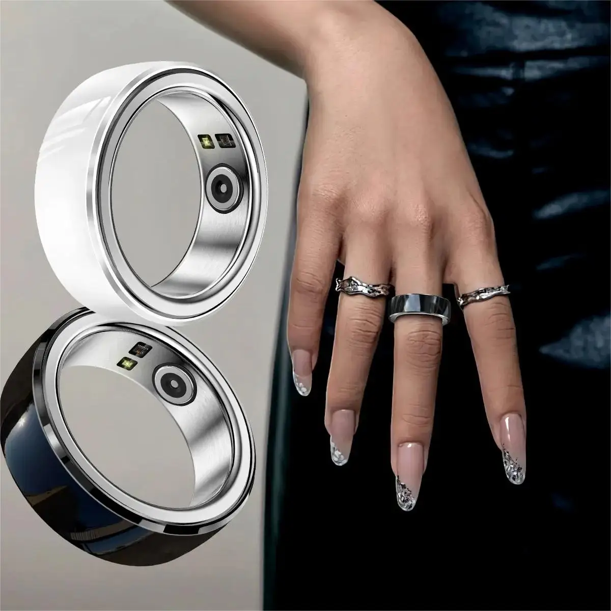 Новинка, умное кольцо для здорового фитнеса, датчик кислорода в крови, монитор сердечного ритма, IP68, водонепроницаемые умные кольца для мужчин и женщин