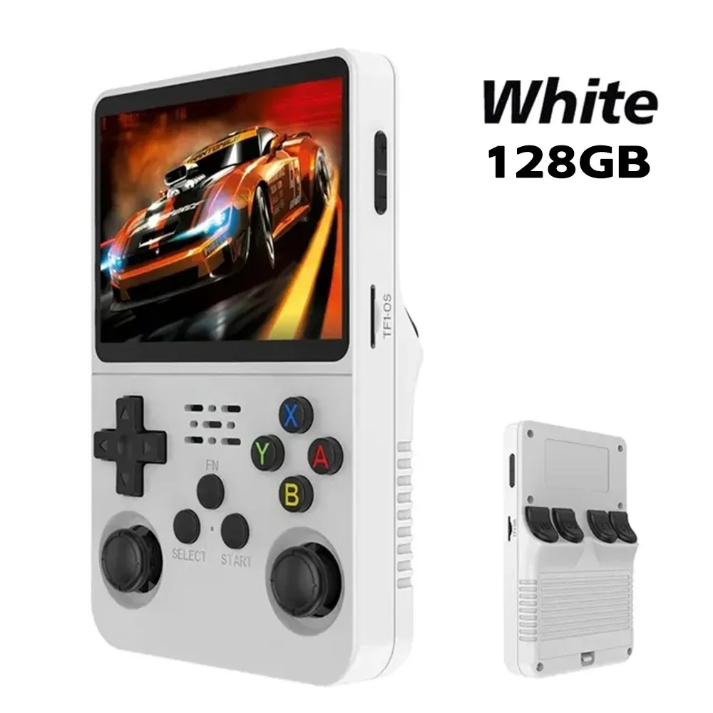R36s Neue Handheld-Spielkonsole Open Source Linux 3,5-Zoll IPS-Bildschirm Tragbarer 128GB Videoplayer Weihnachtsgeschenk