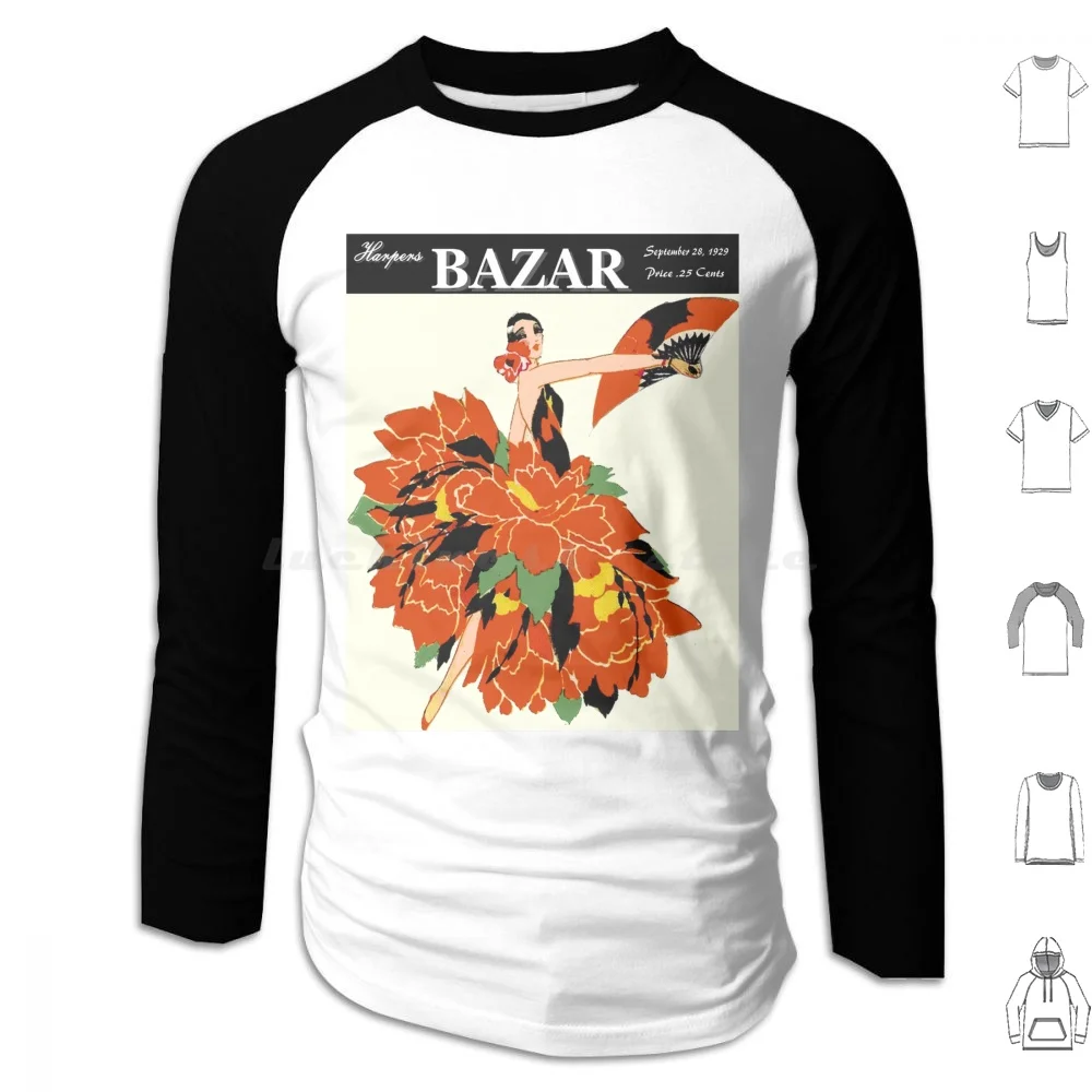 Harpers Bazar: Vintage 1929 Revista Publicidad Impresión Sudaderas con capucha Manga larga Harpers Harpers Bazar Bazaar Bazar Revista
