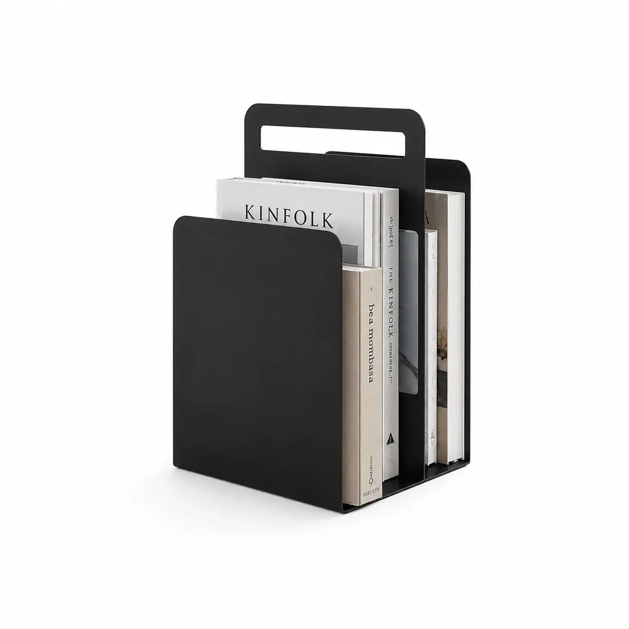 Matte Black Metal Magazine Rack, Modern Magazine Holder for Tabletop or Floor, Magazine File Holder, Book and Newspaper