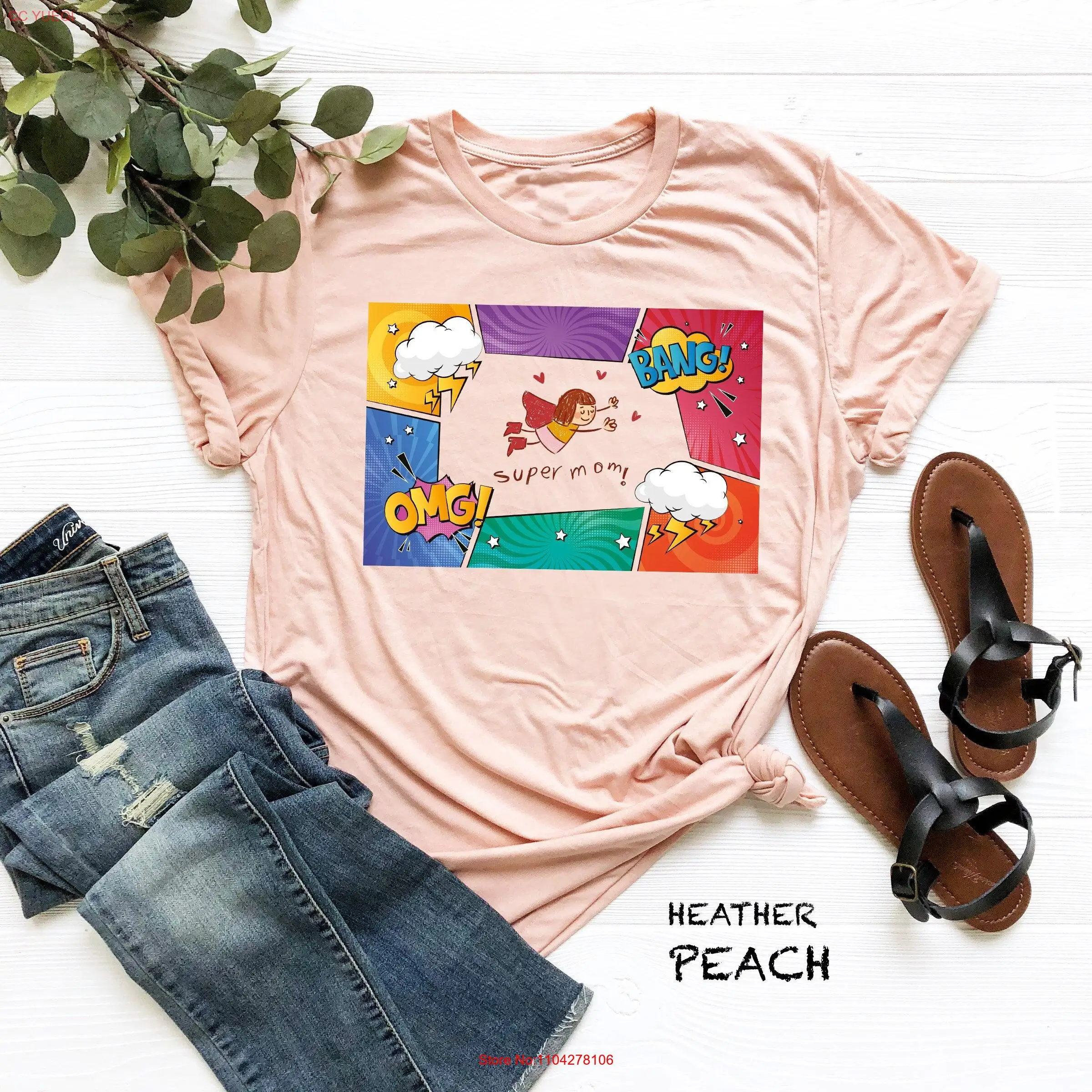 

Super Mom T Shirt Happy Mother's Day Best For To Be Her Cartoon long or short sleeves